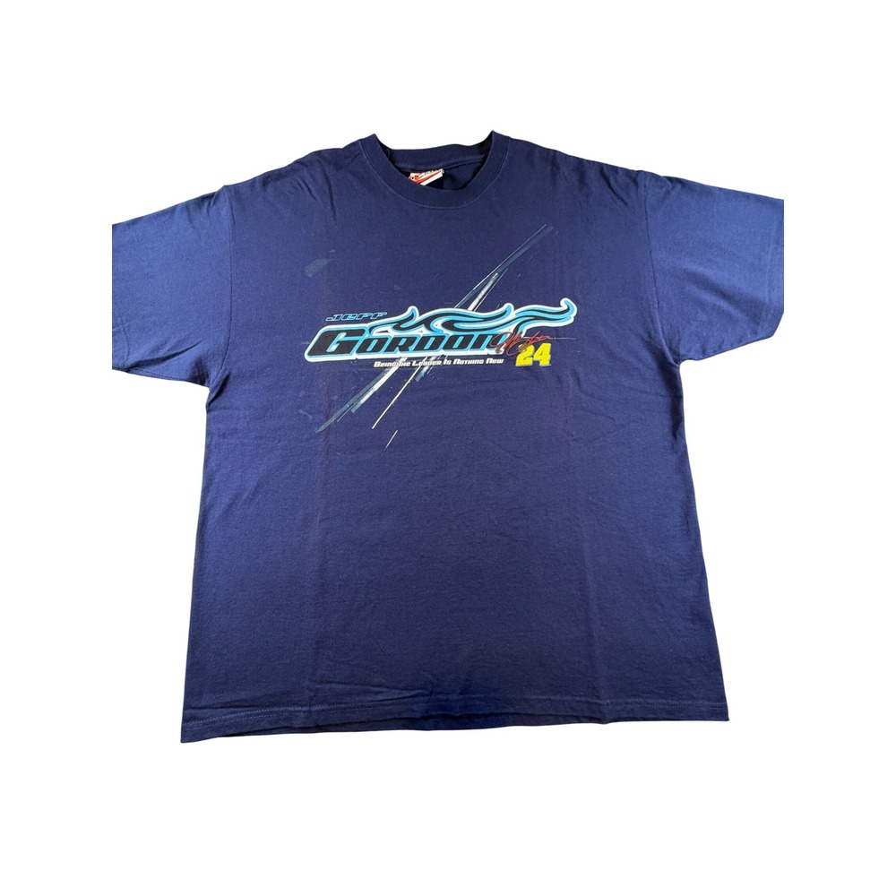 Chase Authentics Jeff Gordon NASCAR T-Shirt Navy Blue Large #24 Racing Tee